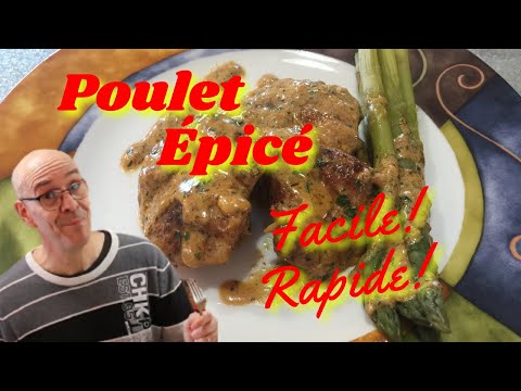 Recette de poulet épicé - Une recette de poulet  à la crème facile, rapide.