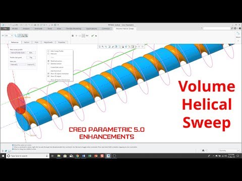 Creo Parametric - Volume Helical Sweep | Tutorial