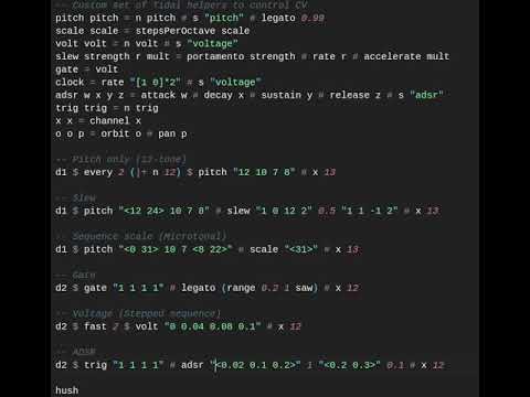 SuperDirt Voltage: Tidal Cycles + CV (Modular)
