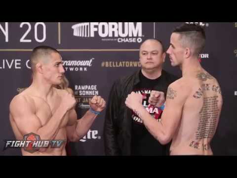 Aaron Pico vs Shane Kruchten Full Weigh in and Face off video - Bellator 192
