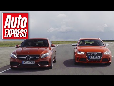 Mercedes-AMG C 63 Estate vs Audi RS4 track battle