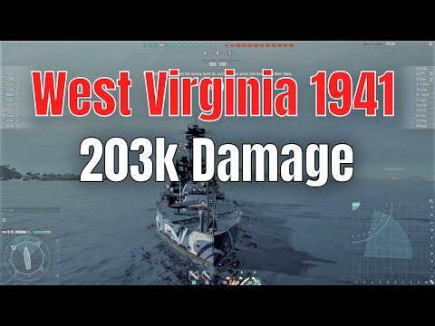 West Virginia 1941 T6 US BB | 203k Damage | World of Warships