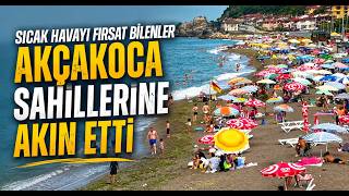 Sıcak Havayı Fırsat Bilenler Akçakoca Sahillerine Akın Etti