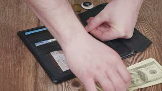 Жіноче портмоне з блоком для карт з натуральної шкіри ST Leather 22698 чорне