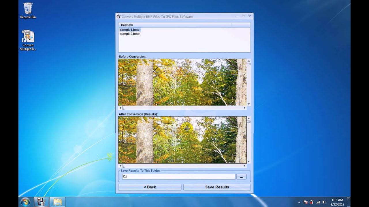 How To Use Convert Multiple BMP Files To JPG Files Software