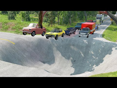 Mobil vs Potholes #4 - BeamNG Drive