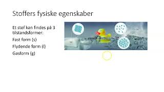 Introduktion til kemi - inddeling af stof, tilstandsform og reaktionsskema