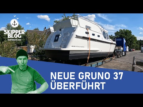 Neues Schiff: Gruno 37 Classic Excellent abgeholt und überführt (LKW | Kran | Jungfernfahrt)