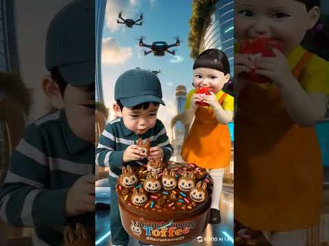 Squid Game Ai Edible chocolate Labubu ASMR #shorts #ai #asmr #squidgame