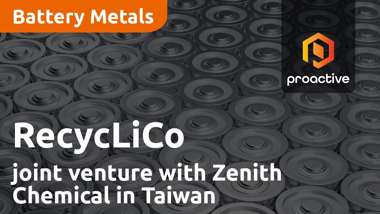 RecycLiCo Battery Materials agrees to Joint Venture with Zenith Chemical in Taiwan
