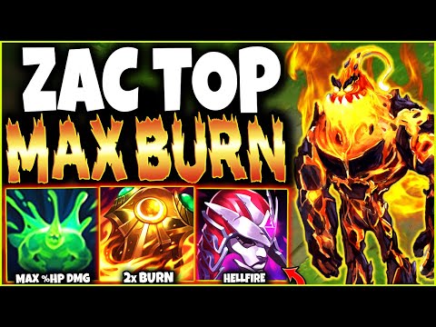 This MAX BURN ZAC Top Build will MELT ANY TARGET While be an IMMORTAL 🔥 LoL Top Zac s12 Gameplay