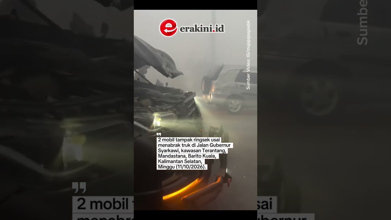 Akibat Asap Karhutla Dua Mobil Ringsek