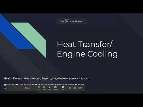 Propulsion Meeting 8: Engine Cooling