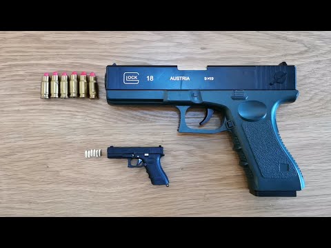 Mini Glock Shell Ejection Pistol VS Glock Soft Bullet Toy Gun 2022