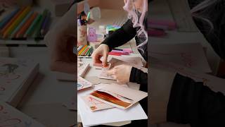 I made my own retro greeting cards! #asmr #stationery #artsupplies