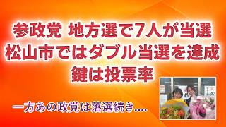 参政党が地方選で7人当選の快進撃！松山市ダブル当選の鍵は投票率？れ〇わ地方選挙で不振... #自民党#日本政治 #神谷宗幣