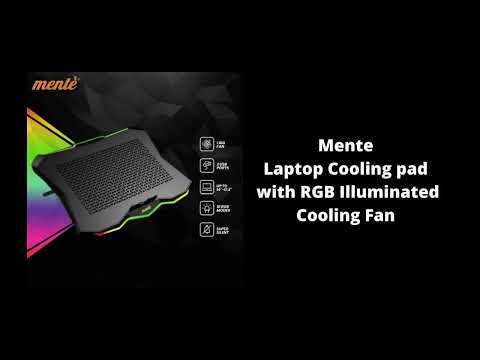 Mente Laptop Cooling pad with RGB Illuminated Cooling Fan and Dual USB Ports for Gaming Laptop Stand