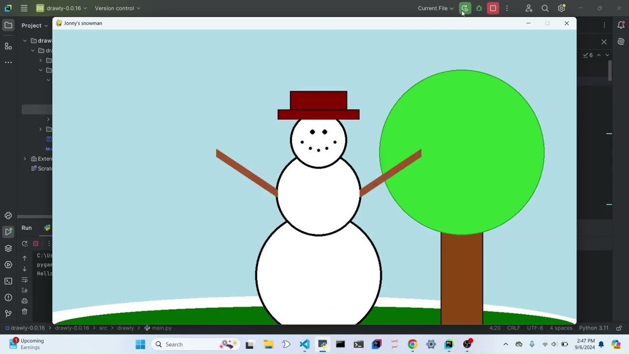 Python Snowman Drawing Demo