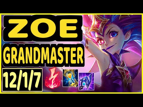 MAPLE (ZOE) - 12/1/7 KDA GAMEPLAY - KR Ranked GRANDMASTER