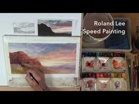 48 sec. Preview - Roland Lee Watercolor Workshop - #3 Colorful Desert Sunset
