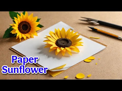 Make a STUNNING Paper Sunflower in Minutes! - How To Make Paper Sunflower - Flower Making Tutorial