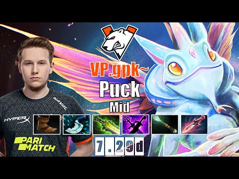 Puck Mid | VP.gpk~ | GPK 15 KILLS SUPER IMBA PUCK | 7.29d Gameplay Highlights