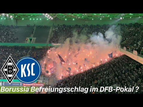 Borussia Mönchengladbach - Karlsruher SC | Choreo, Pyroshow & über 6.000 KSC Fans im Borussia Park