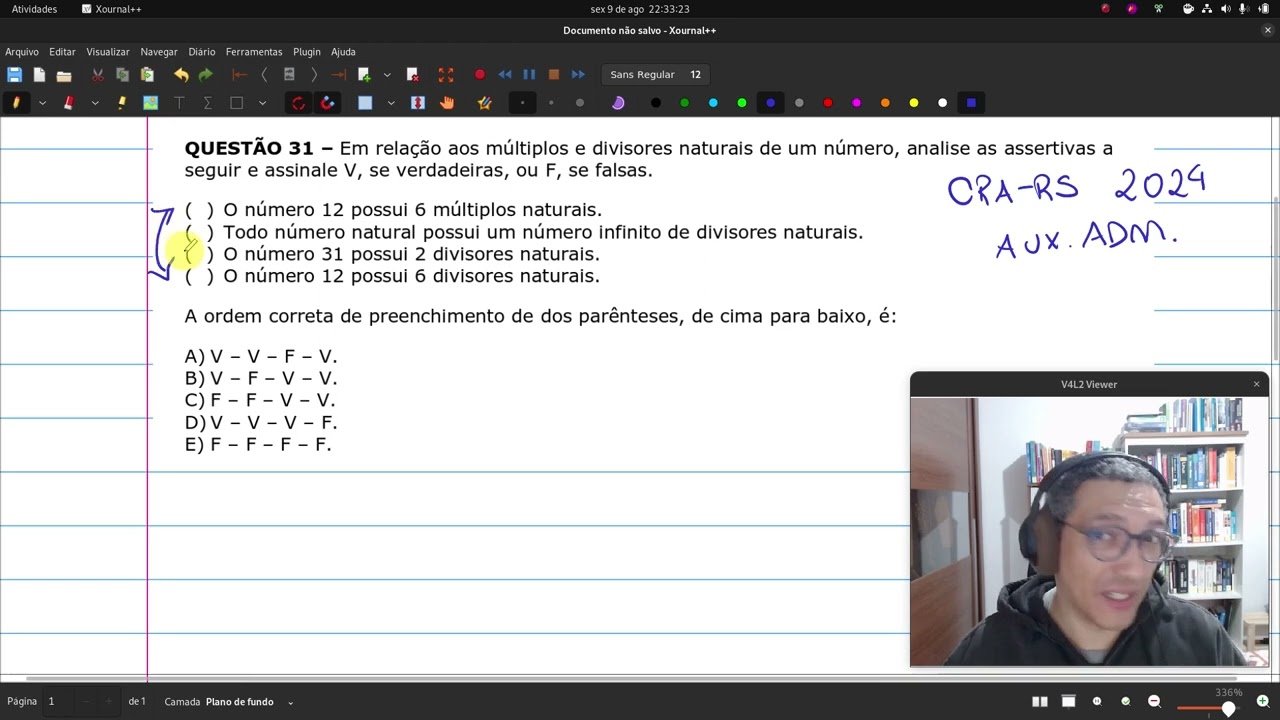FUNDATEC - 2024 prova CRA-RS - Aux. Adm. Q31