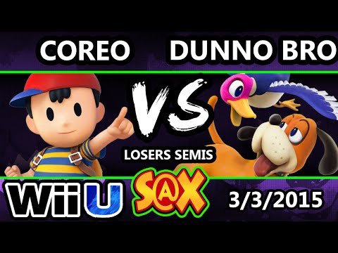 s@x - Dunnobro (DuckHunt) vs Coreo (Ness) SSB4 Losers Semis - Smash Wii U - Smash 4