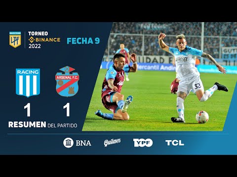#TorneoBinance | Fecha 9 | resumen de Racing - Arsenal