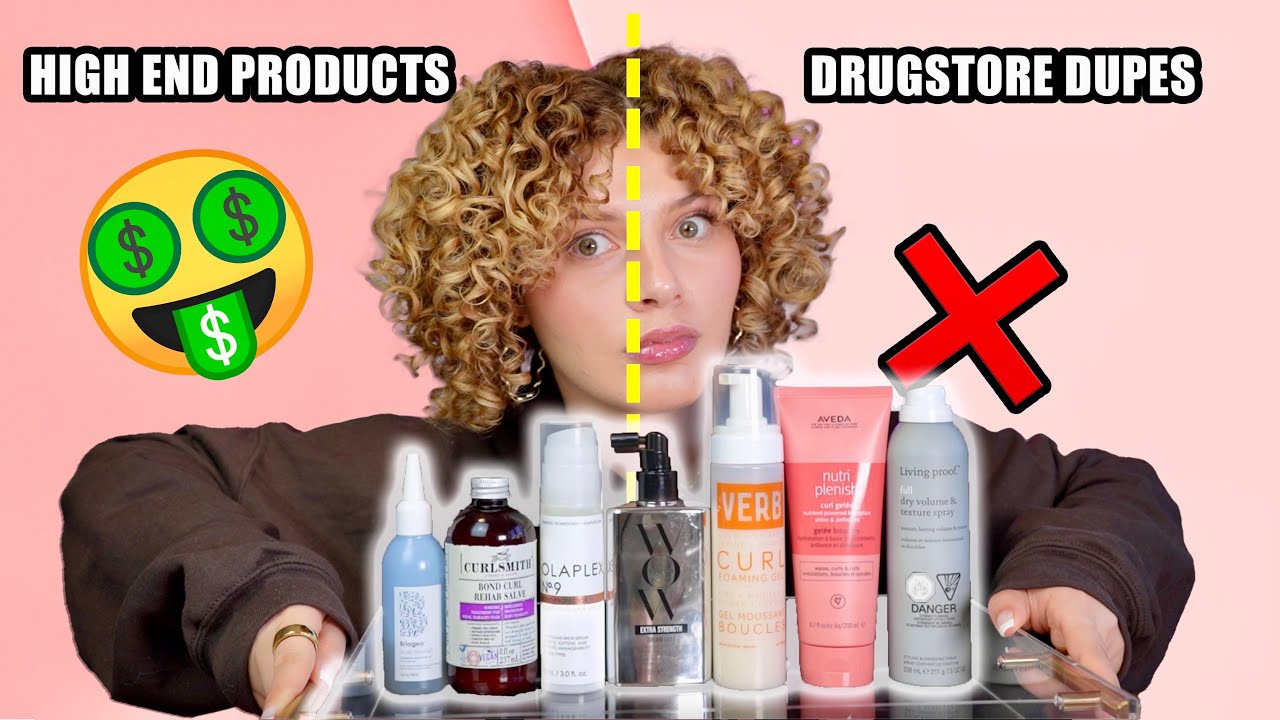 I DUPED MY FAVE SALON HAIR CARE PRODUCTS 😱 | Side-by-Side Curly Hair Routine | Drugstore vs High-End