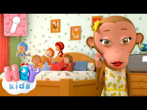 Five Little Monkeys jumping on the bed ???? KARAOKE | HeyKids Nursery Rhymes