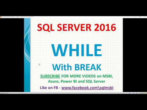 While with Break in SQL | sql while loop examples