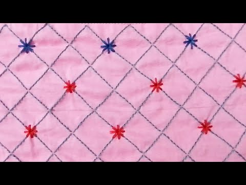 FAYA Fy Hand Embroidery Design94||Simple Border embroidery Design On Pink Dress