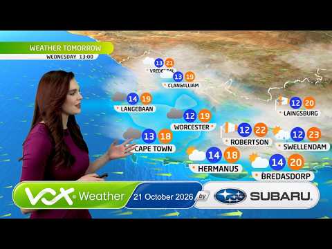 21 October 2026 | Vox Weather Forecast brought to you by Subaru Southern Africa