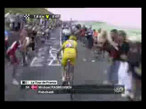 Tour de Francia 2007 -Los cuatro ataques de Alberto Contador etapa 15. Contador ataca una y otra vez a Rasmussen en el Col de Peyresourde.