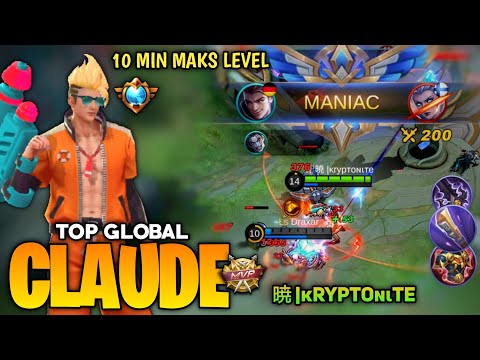 MANIAC! Claude Fast Rotation [ Top Global Claude Gameplay ] By 暁 |ĸrypтoɴιтe - Mobile Legend