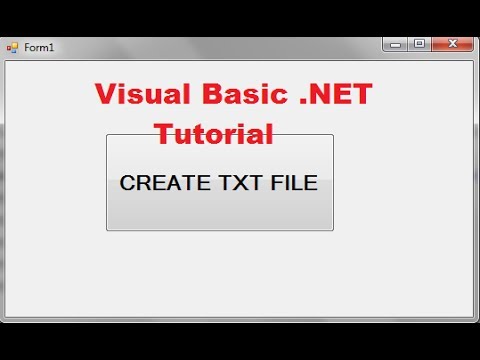 Visual Basic NET Tutorial 34 How to Create and Write to a Text File in VB NET
