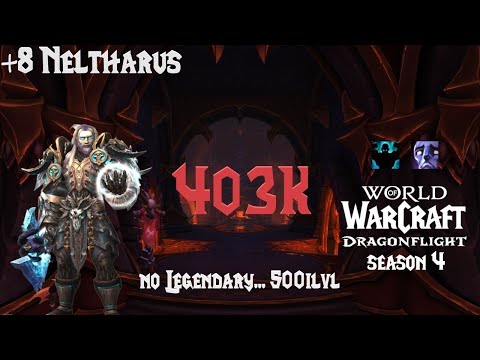 +8 Neltharus M+ | 10.2.7 | 403k overall Unholy DK  Dragonflight S4 Fortified PUG