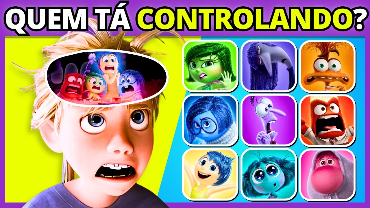 ADIVINHA A EMOÇÃO DOS PERSONAGEM | 😡🙂🤢😭 DIVERTIDAMENTE 2 | Qual emoção está controlando? #quiz