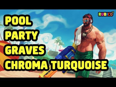 POOL PARTY GRAVES CHROMA TURQUOISE SKIN SPOTLIGHT - LEAGUE OF LEGENDS