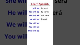 Learn Spanish-Future Simple Tense (Verb to be).#shorts