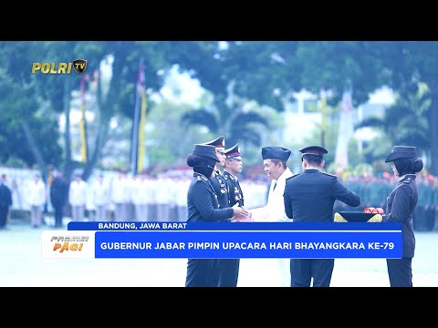 GUBERNUR JABAR DEDI MULYADI MENJADI INSPEKTUR UPACARA DI HARI BHAYANGKARA KE-79