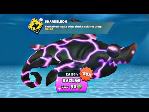 NEW DARK SHARKELEON UNLOCKED AND GAMEPLAY - Hungry Shark Evolution