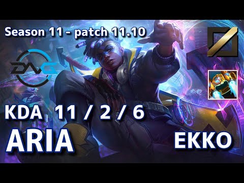 【韓国サーバー/D1】DFM Aria エコー(Ekko) VS フィオラ(Fiora) MID - Patch11.10 KR Ranked【LoL】