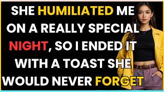 SHE HUMILIATED ME ON A REALLY SPECIAL NIGHT, SO I ENDED IT WITH A TOAST SHE WOULD NEVER FORGET