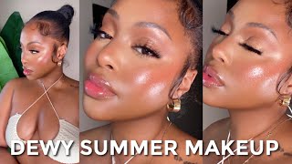 GRWM  My Go-To Dewy Summer Makeup Routine  Glowy/B