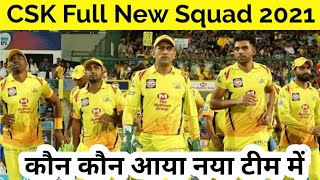 Vivo IPL 2021 : CSK Full New Squad 2021 in Hindi | Chennai Super Kings |  Cartoon Sports