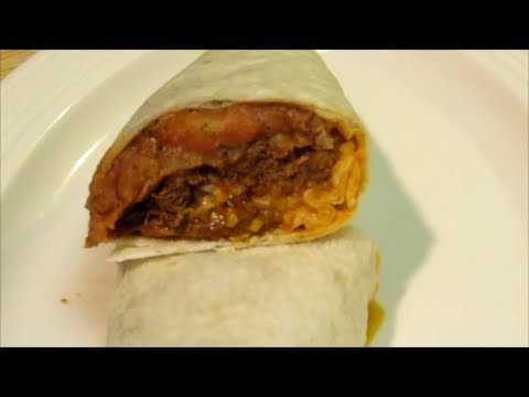 Beef and Bean Burritos - Shredded Beef and Refried...