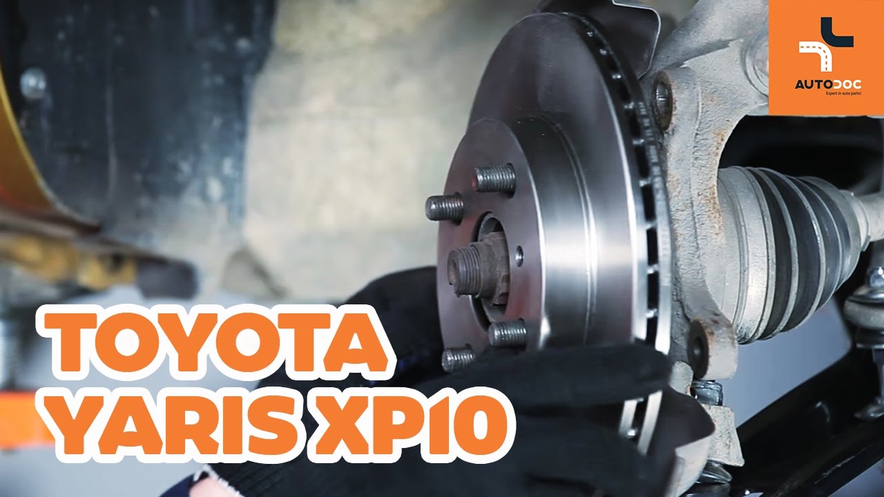 Slik bytter du bremseskiver fremme på en Toyota Yaris P1 – veiledning
